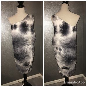 Ma studio infinity one shoulder draped dress: M